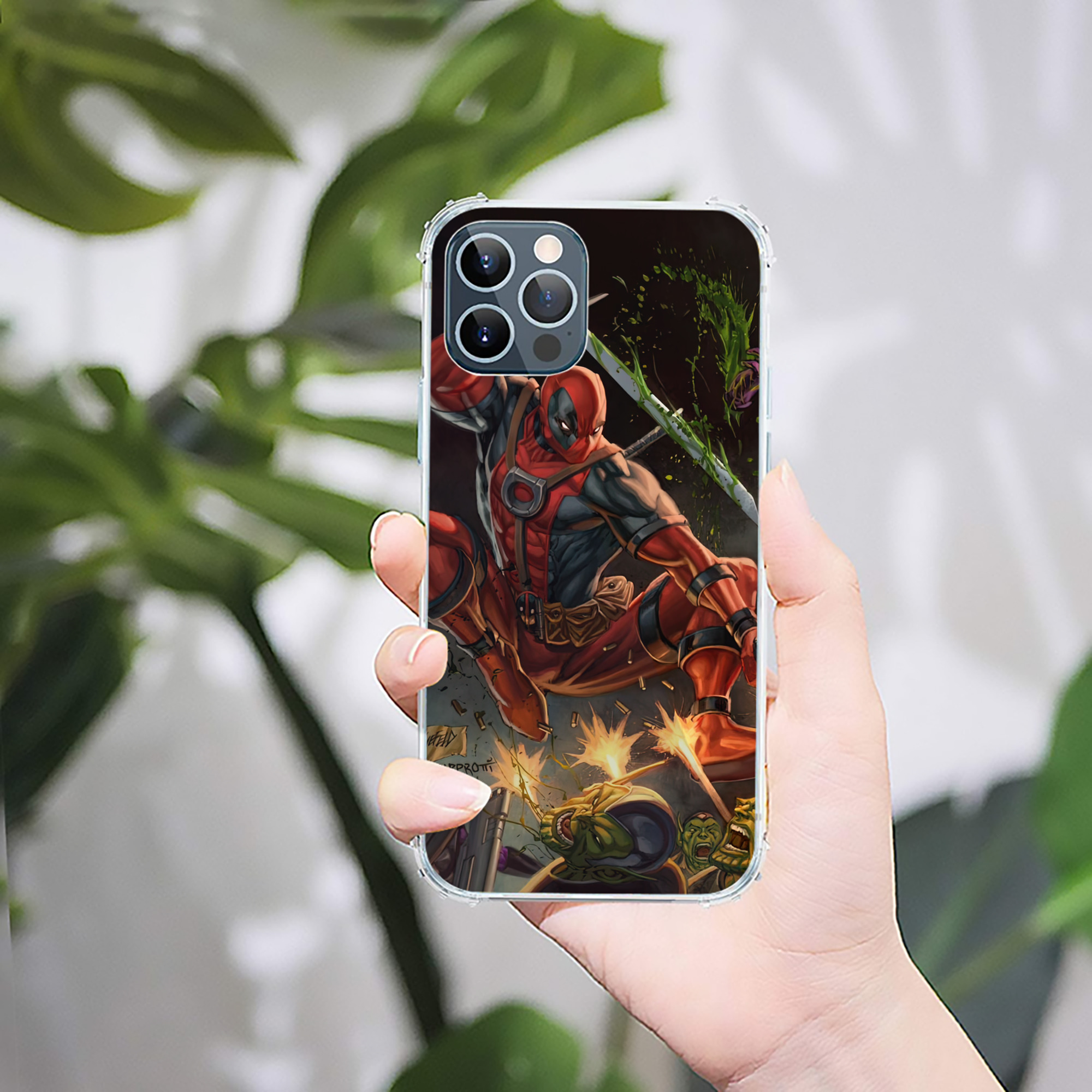 （画像用） Deadpool デッドプール 【iPhone 12シリーズ対応】透明スマホケース（クリアソフトケース）